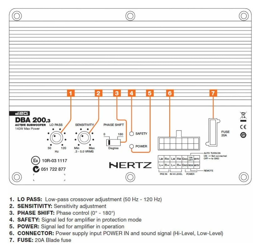 Активен субуфер Hertz DBA 200.3