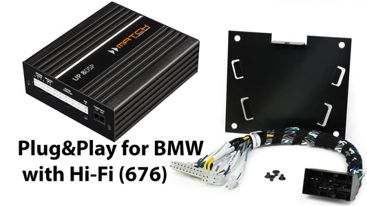 Усилвател Match UP 8BMW, 8 канала, вграден DSP, Plug&Play за BMW с аудиосистема Hi-Fi.